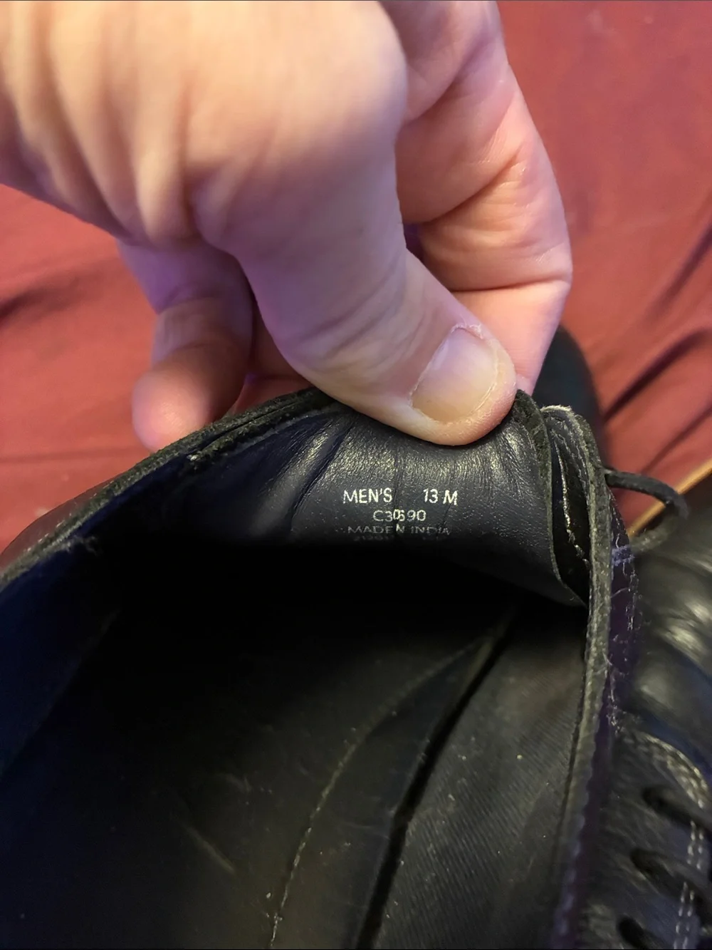 Cole Haan Black Leather Derby Shoes with Tan Welt